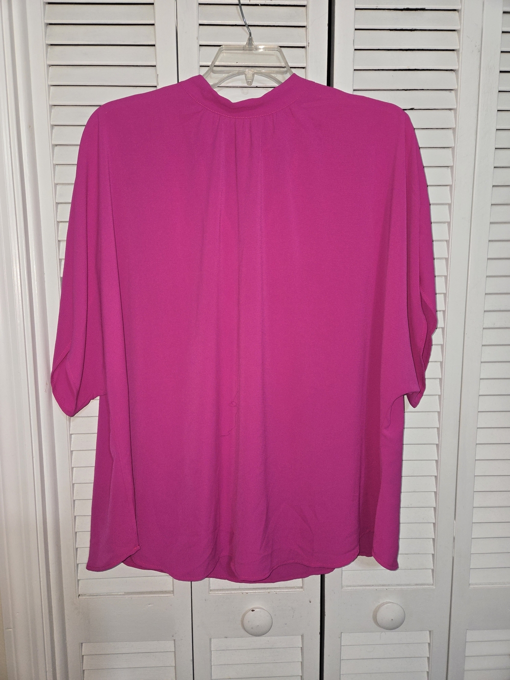 SHEIN Women's 3X Fuchsia Short Sleeve Blouse